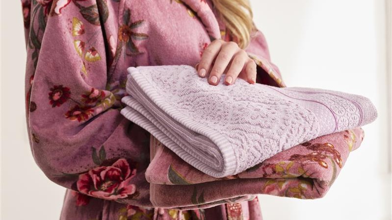 Badjas Pip Studio Secret Garden - Mauve detail towels