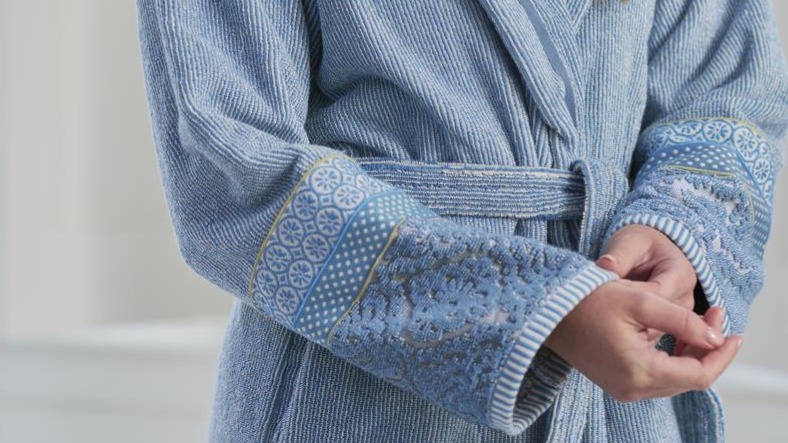 Badjas Pip Studio Soft Zellige - Blue Grey detail