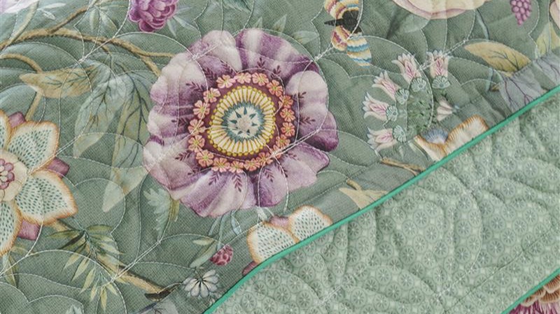 Bedsprei Pip Studio Viva Las Flores Quilt - Green detail