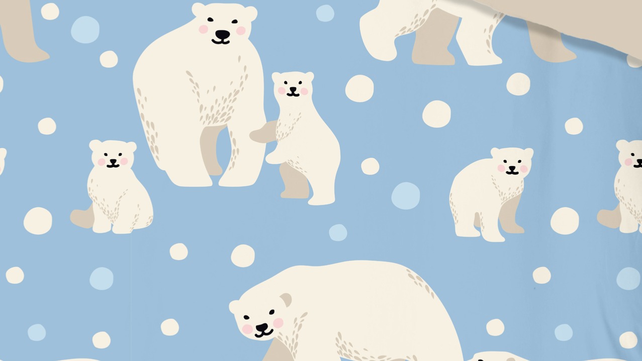 Dekbedovertrek Kids Good Morning Polar Bear - Blue details