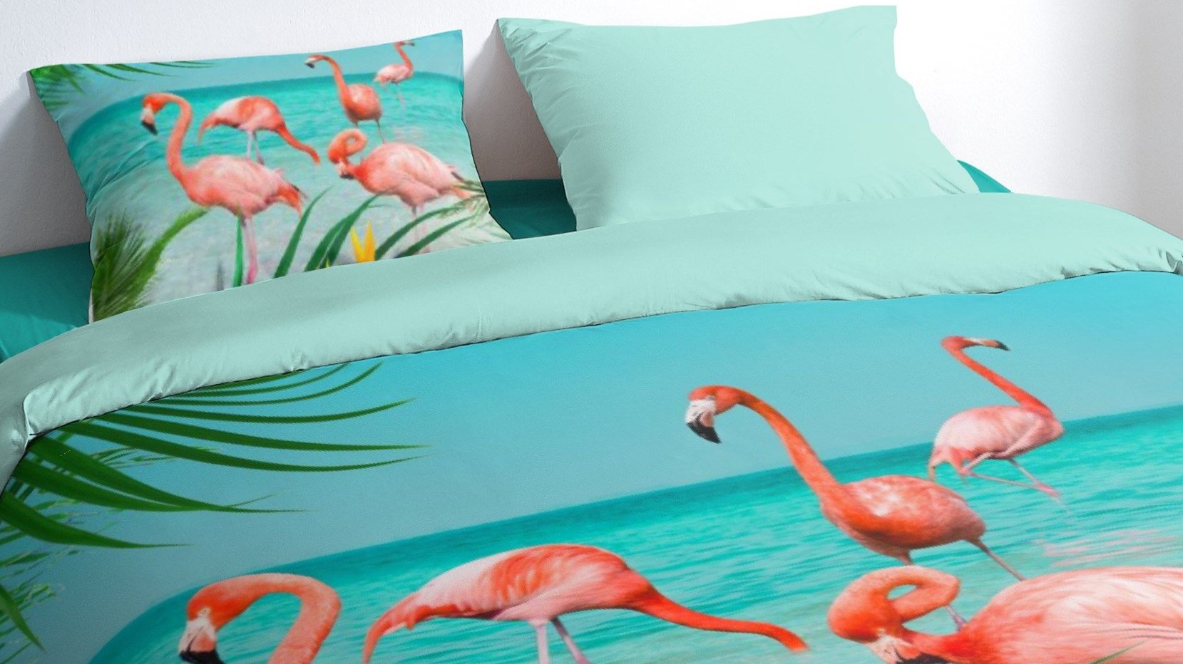 Dekbedovertrek Pure Flamingos - Multi close up