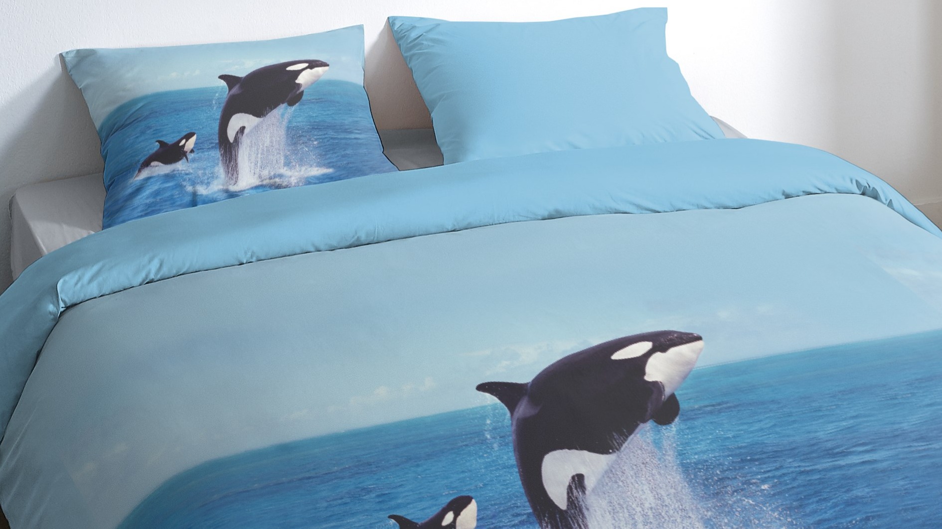 Dekbedovertrek Pure Orca - Blue close up