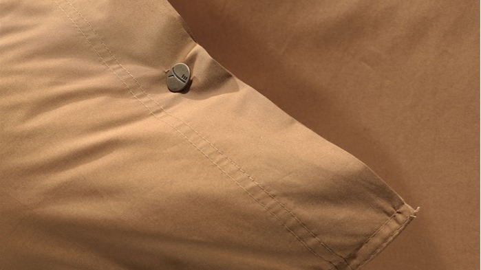 Dekbedovertrek Yellow Percale - Cognac Brown detail