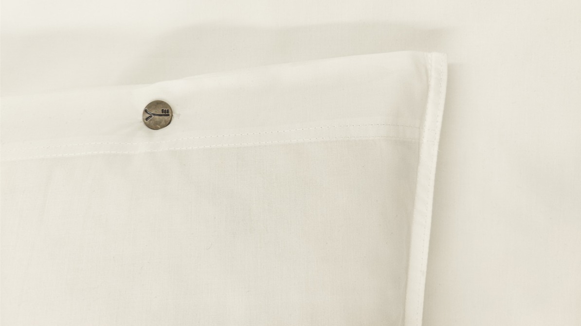 Dekbedovertrek Yellow Percale - Pristine Ivory detail