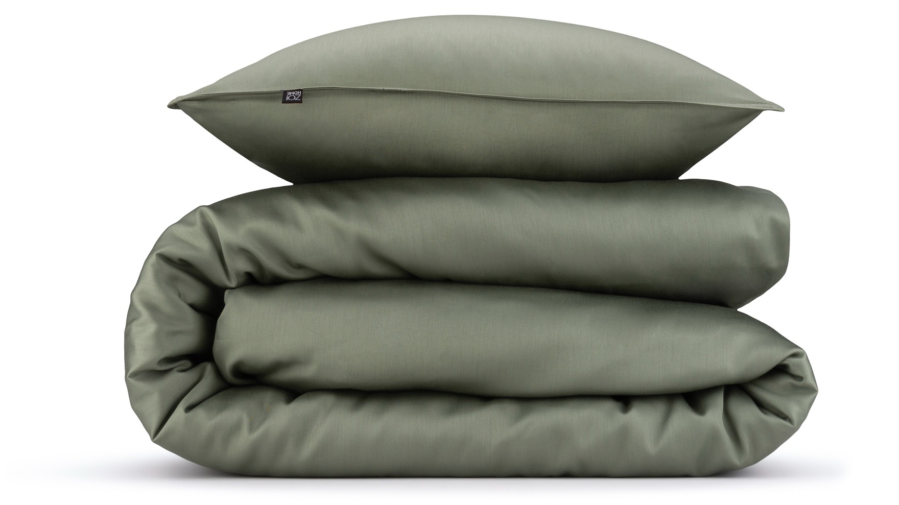 Dekbedovertrek ZoHome Satinado - Army Green folded