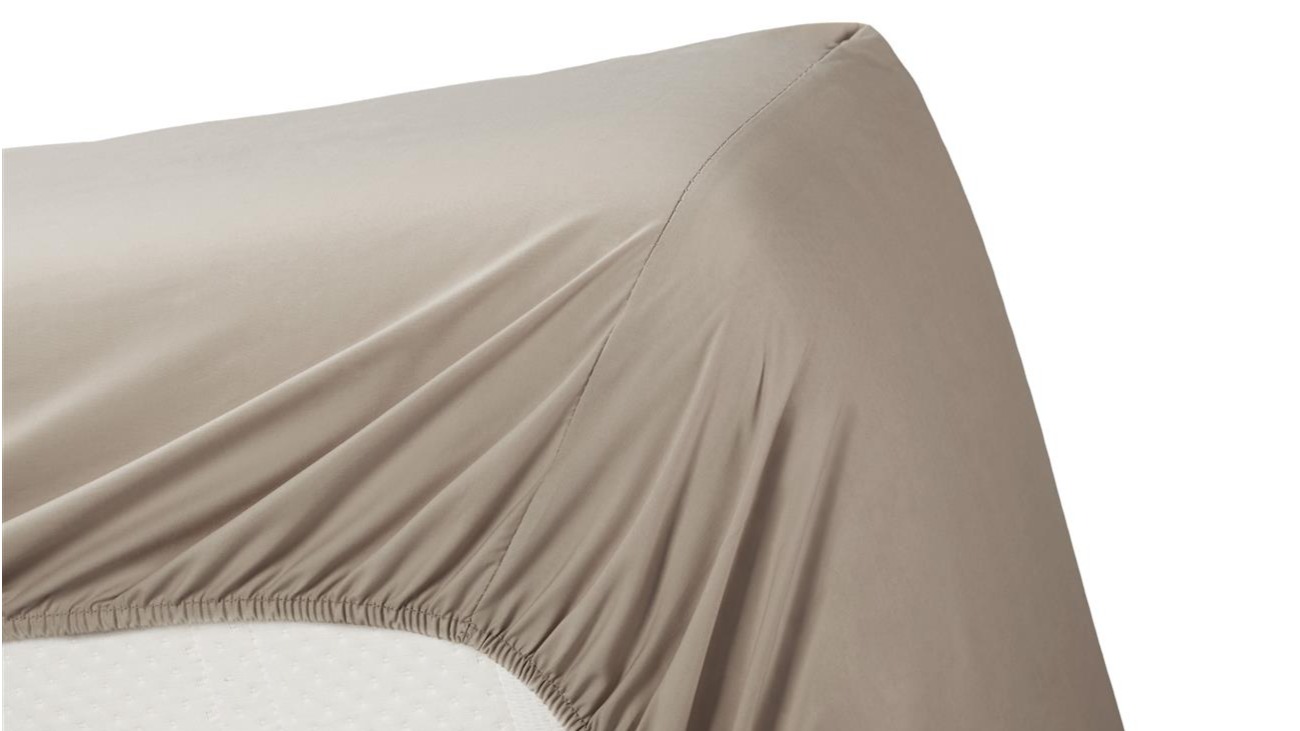 Hoeslaken Ambiante Cotton Uni Taupe hoek