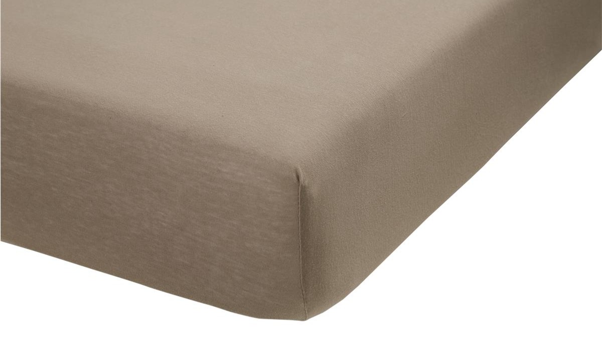 Hoeslaken Ambiante Jersey - Taupe corner