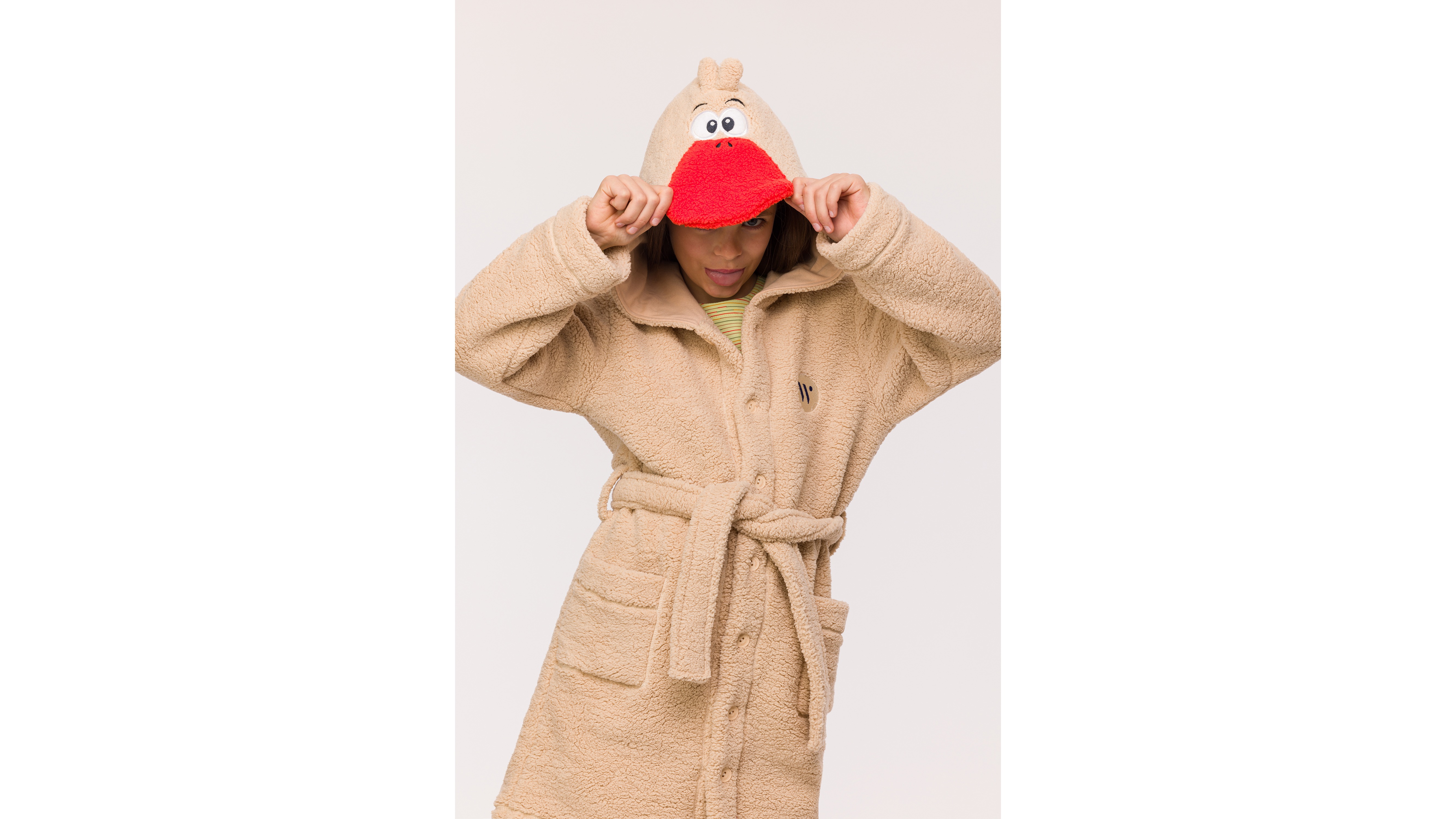 Kamerjas Kids Hoody Duck - Beige close up