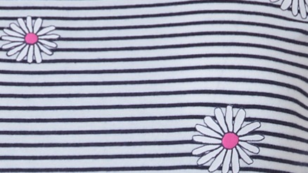 Pyjama Dames Pasha Strepen Margrietjes - Donkerblauw detail