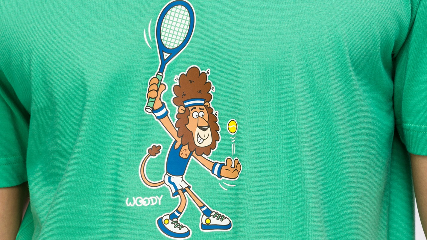 Pyjama Heren Woody Leeuw Tennis - Groen detail