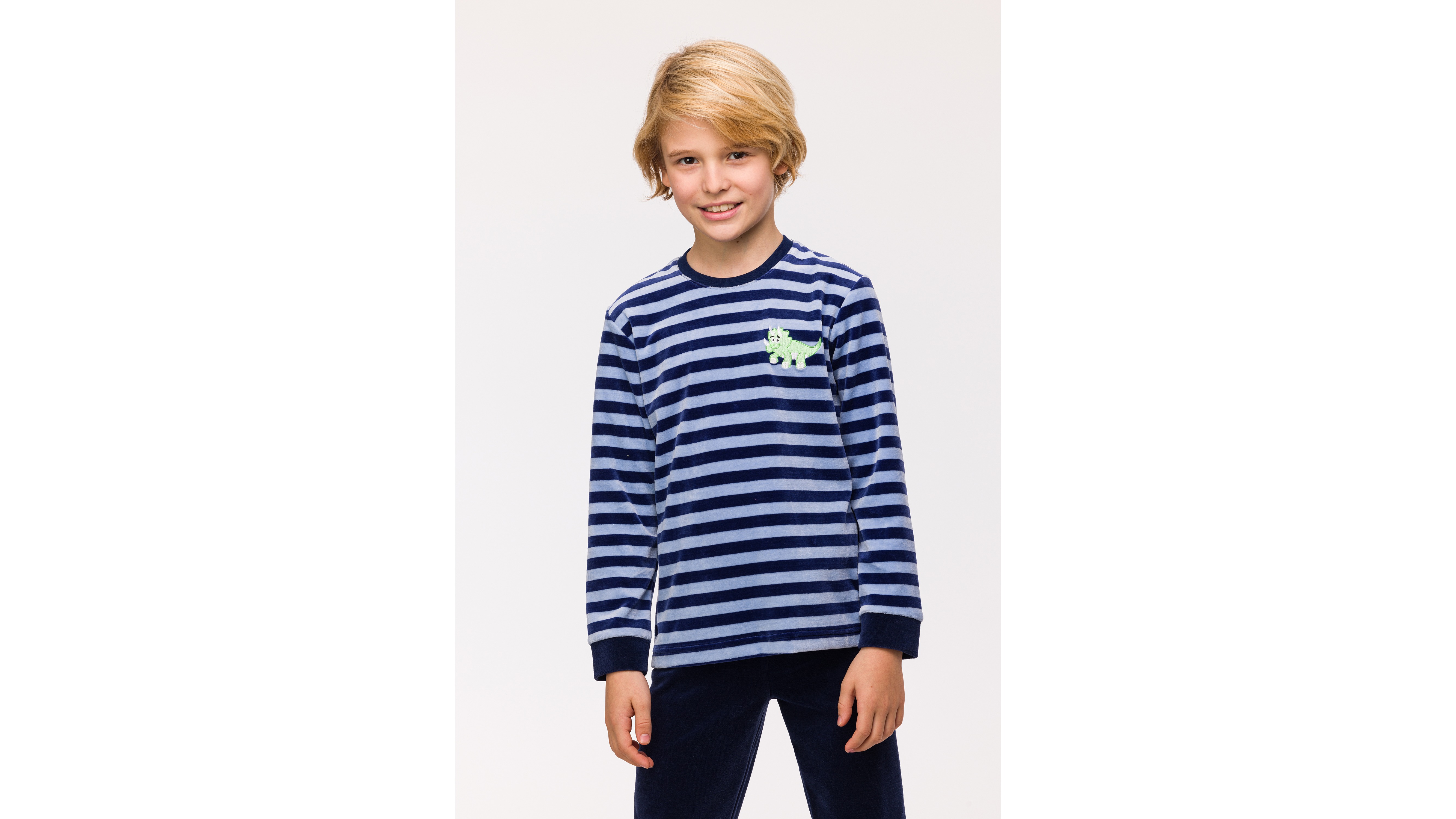 Pyjama Jongens Woody Strepen Dino - Donkerblauw mood