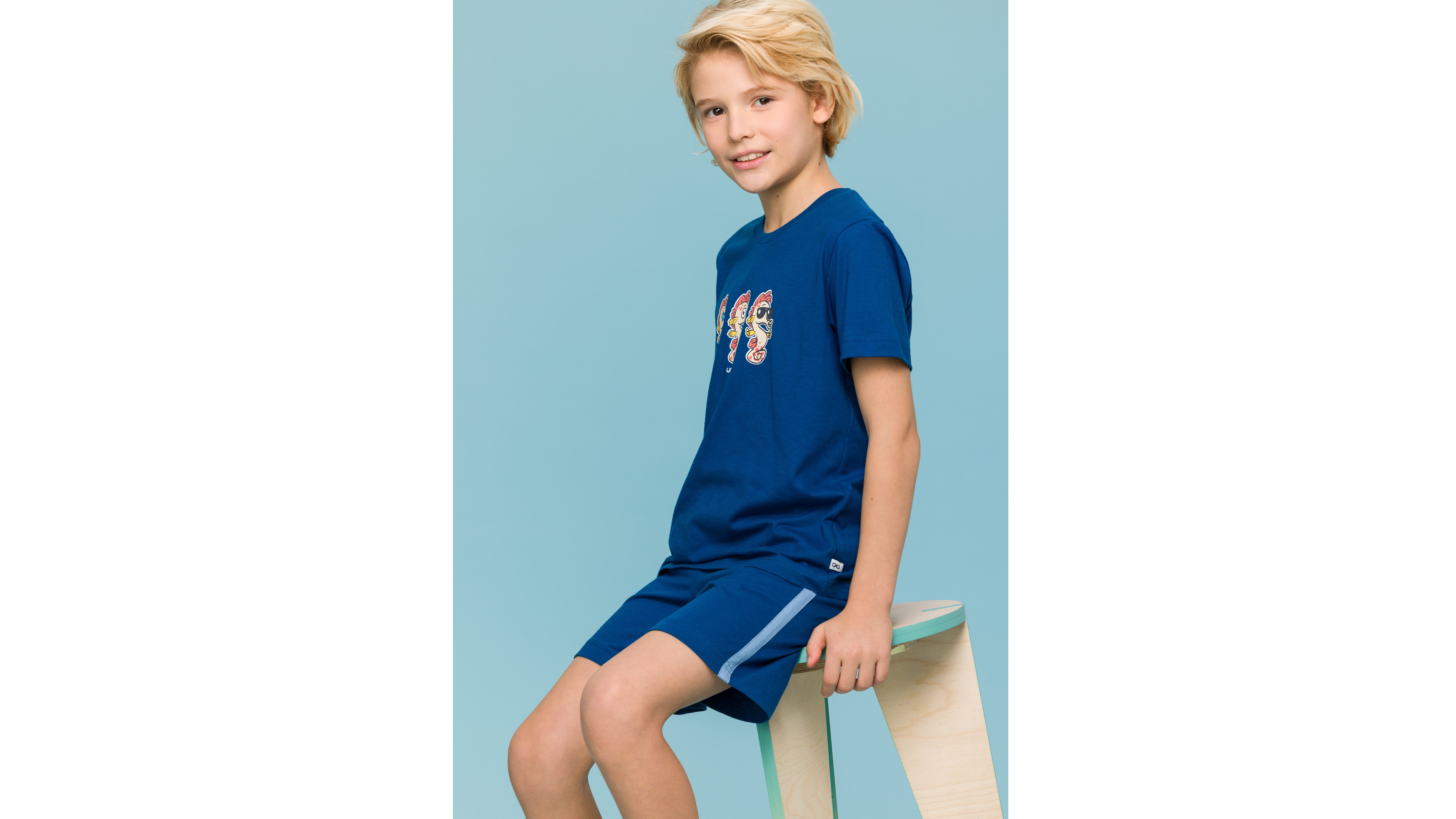 Pyjama Jongens Woody Uni 3 Zeepaardjes - Donkerblauw mood