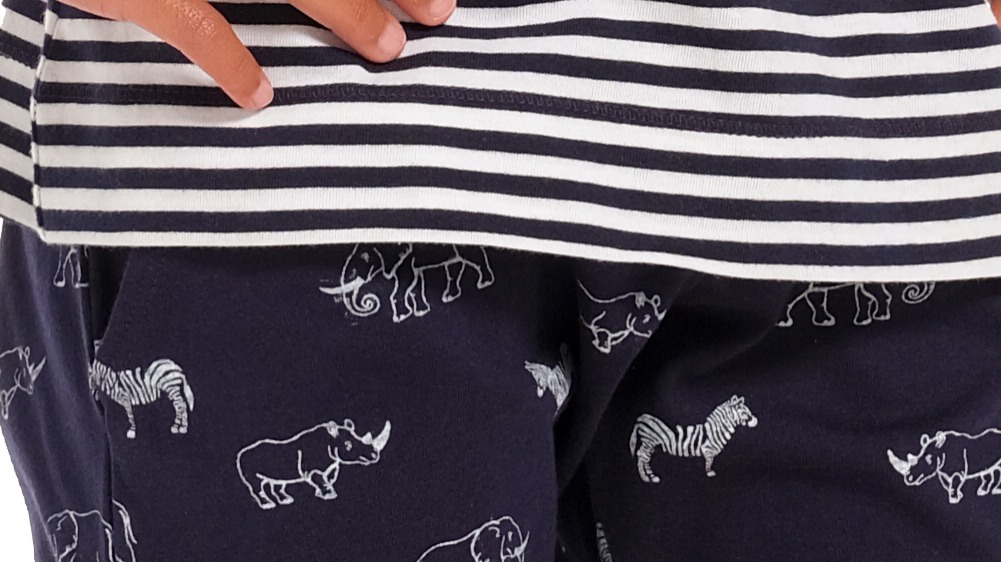 Pyjama Meisjes Pasha Strepen Zebra - Donkerblauw detail