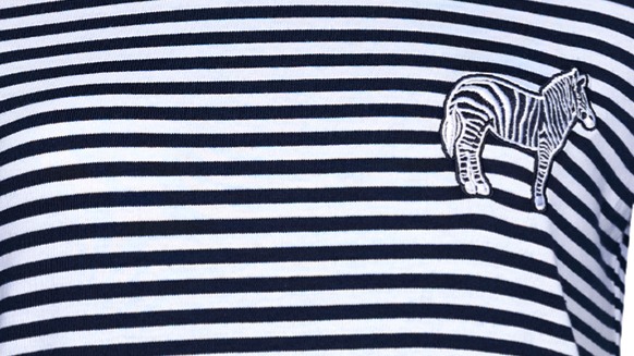 Pyjama Meisjes Pasha Strepen Zebra - Donkerblauw details