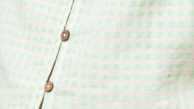 Pyjama Meisjes Woody Ruitjes Woven - Groen detail