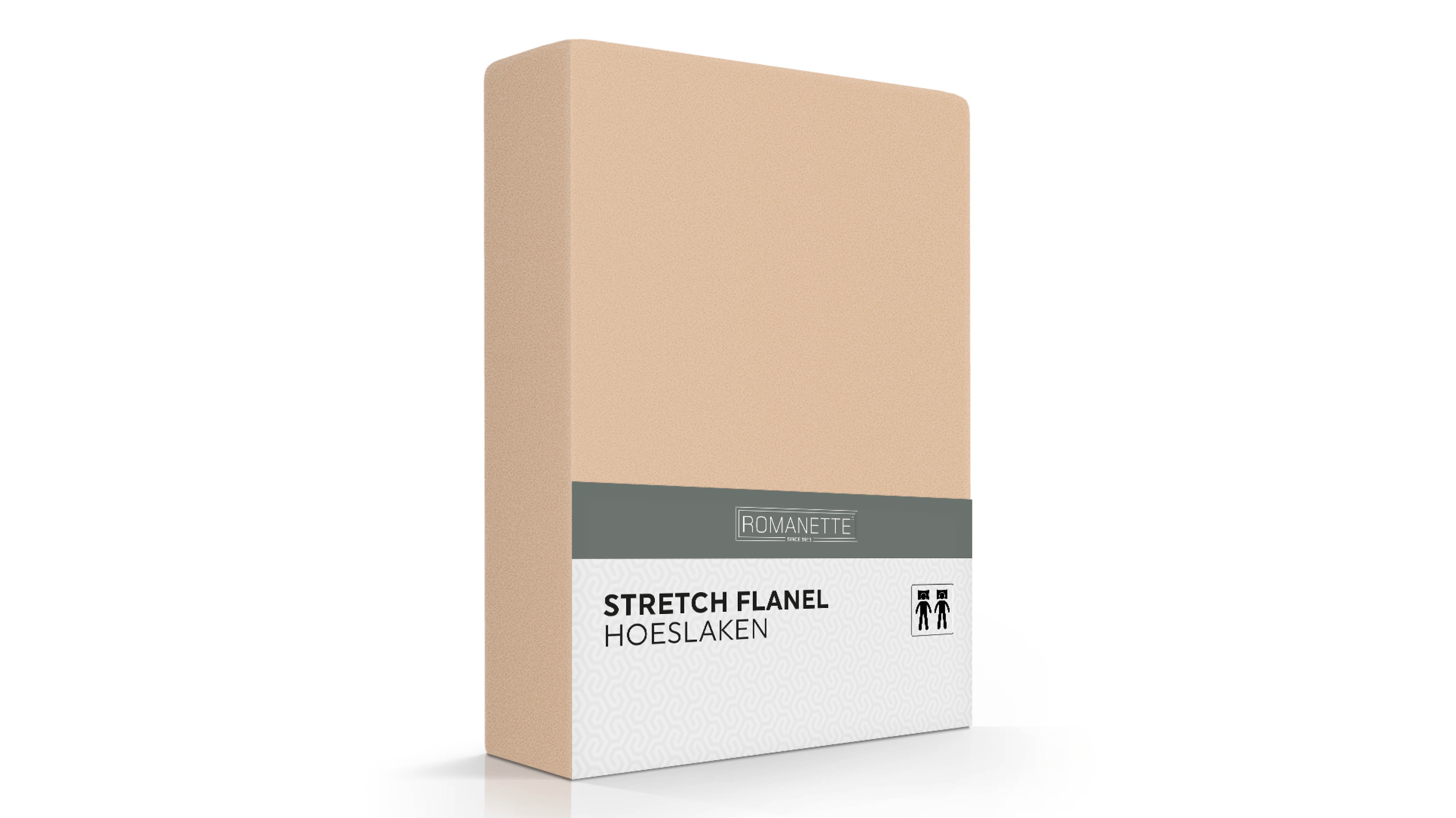 Hoeslaken Romanette Flanel Stretch - Camel