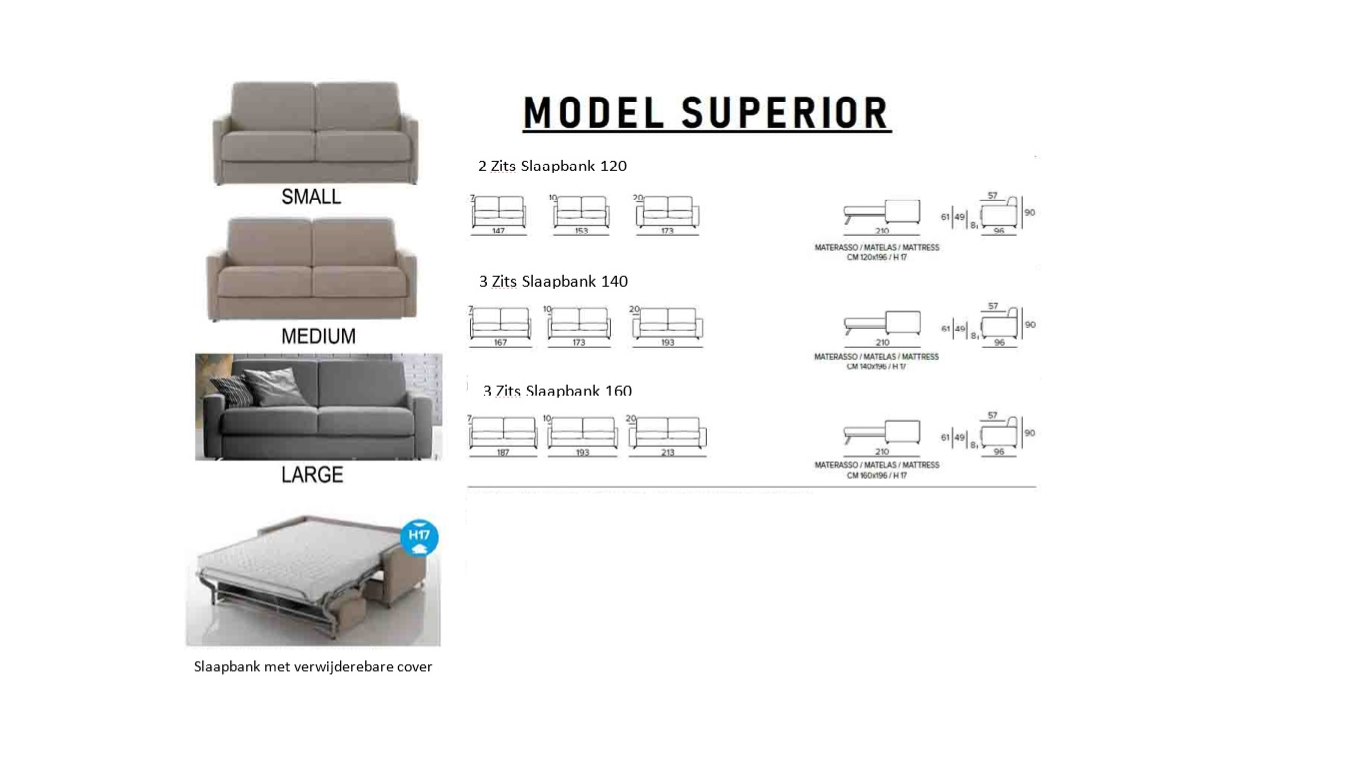 Zetelbed Superior afmetingen